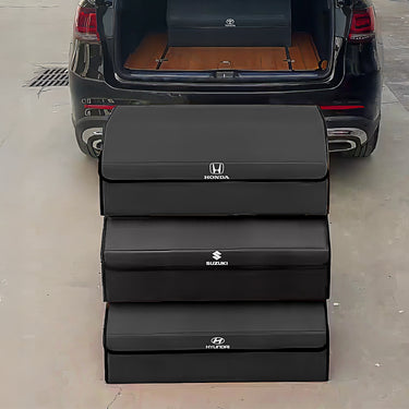 Foldable Car Trunk Organizer With 3 Compartments For Toyota Honda Suzuki Kia Hyundai & More Brands